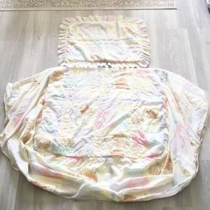 Vintage 1989 PRECIOUS MOMENTS Blanket With Sham Twin Bed Sheet Set